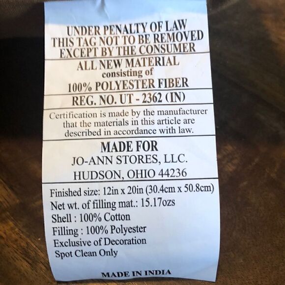 Place & Time lumbar throw pillow 12 x 20” - Picture 5 of 6